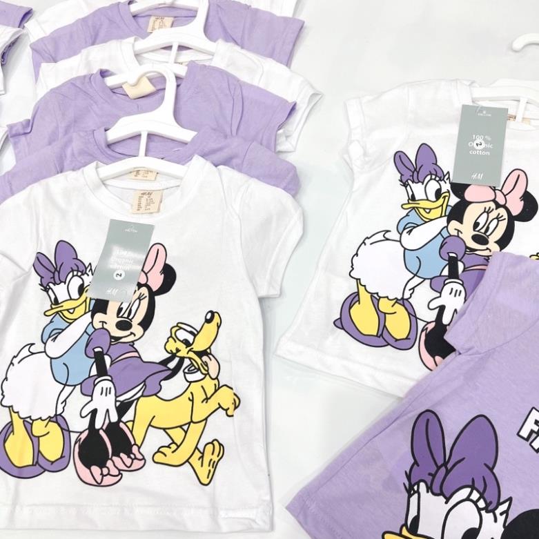 SÉT 2 ÁO HÌNH MICKY TÍM - TRẮNG CHO BG