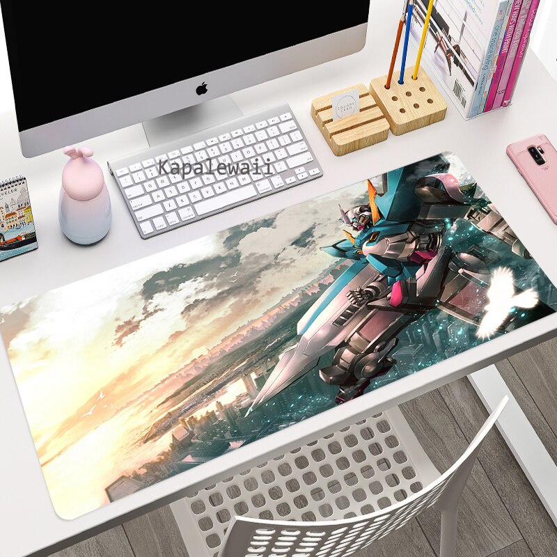 Miếng Lót Chuột Và Bàn Phím Chuột Chơi Game In Hình Gundam Anime Bằng Cao Su Bền Chống Trượt