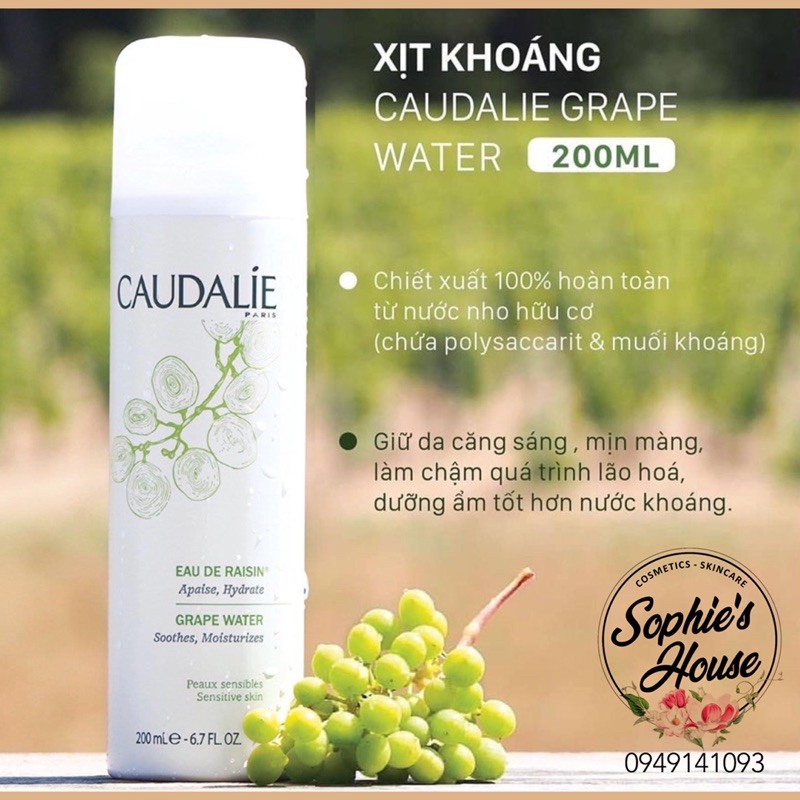 Xịt khoáng Caudalie Grape Water 200ml