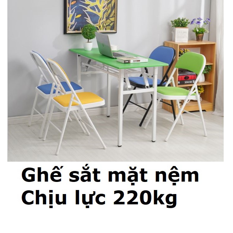 Ghế văn phòng gấp gọn siêu bền chịu lực đến 220kg (BH 12 tháng) ghế sắt sơn tĩnh điện ghế ăn ghế cà phê