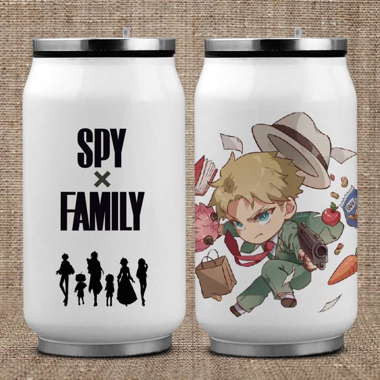 Bình Nước Giữ Nhiệt Bằng Thép Không Gỉ 304 Hai Lớp In Hình Anime Anya Loid Yor 350ML