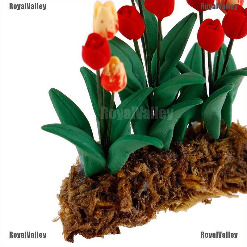 1 Hoa Tulip Giả Trang Trí Vườn Nhà Búp Bê Tỉ Lệ 1: 12