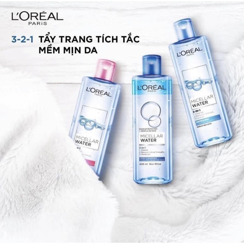 nước tẩy trang L'Oreal Paris 3-in-1 Micellar Water