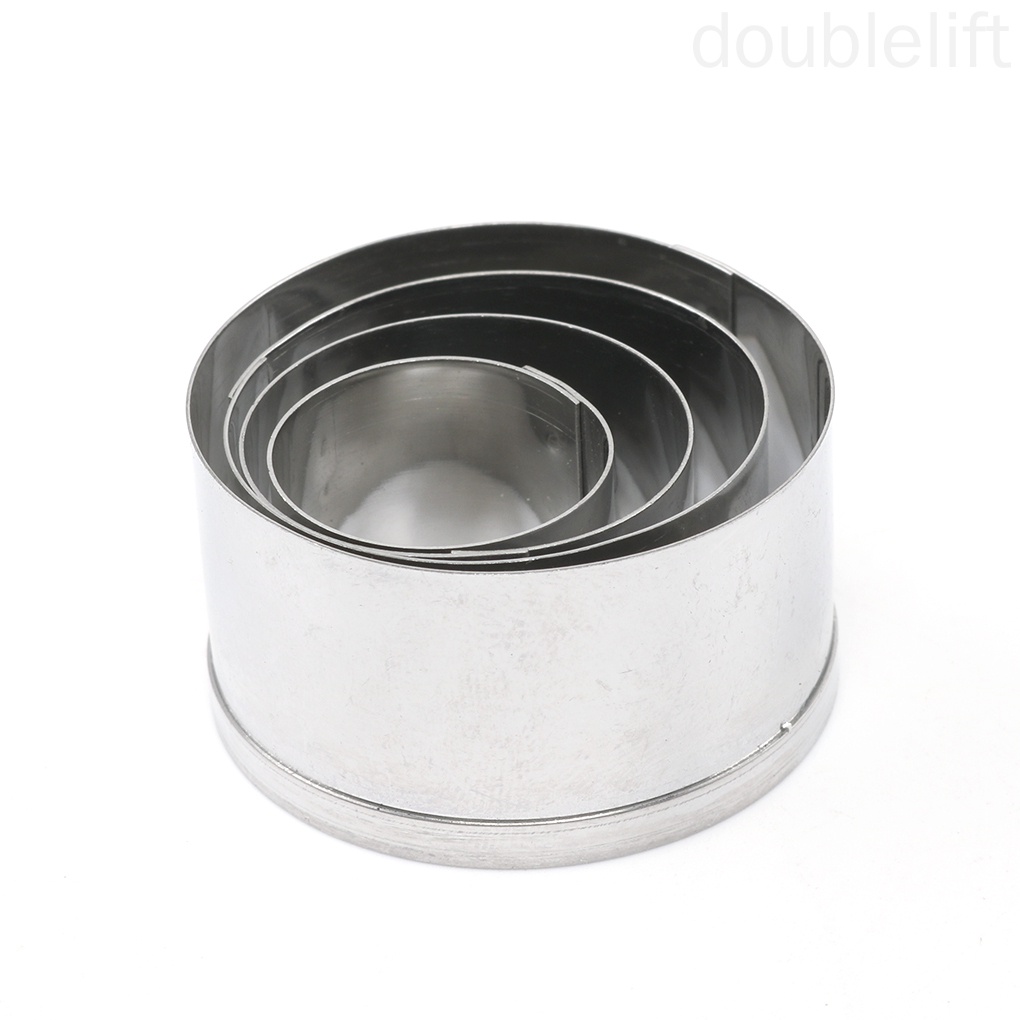 Bộ 4 Khuôn Cắt Bánh Hình Tròn Bằng Thép Không Gỉ