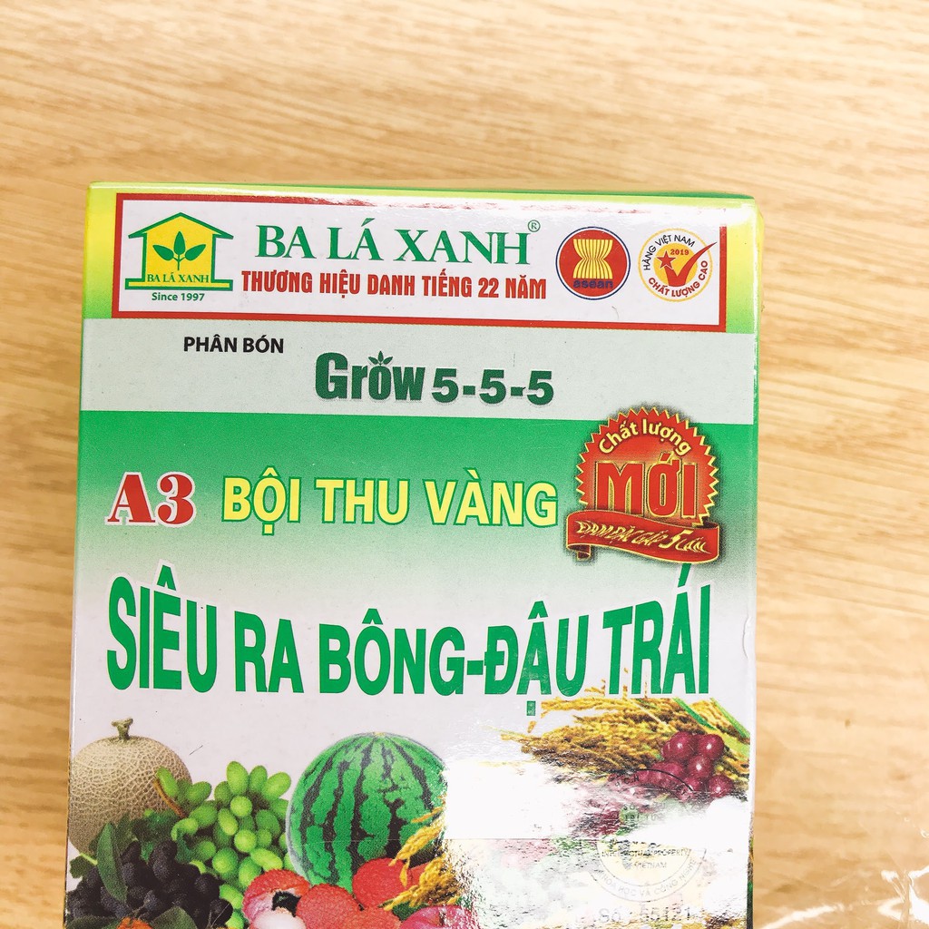 Phân Bón Lá Siêu Ra Bông Đậu Trái - Ba lá Xanh 10 gói/hộp giá rẻ