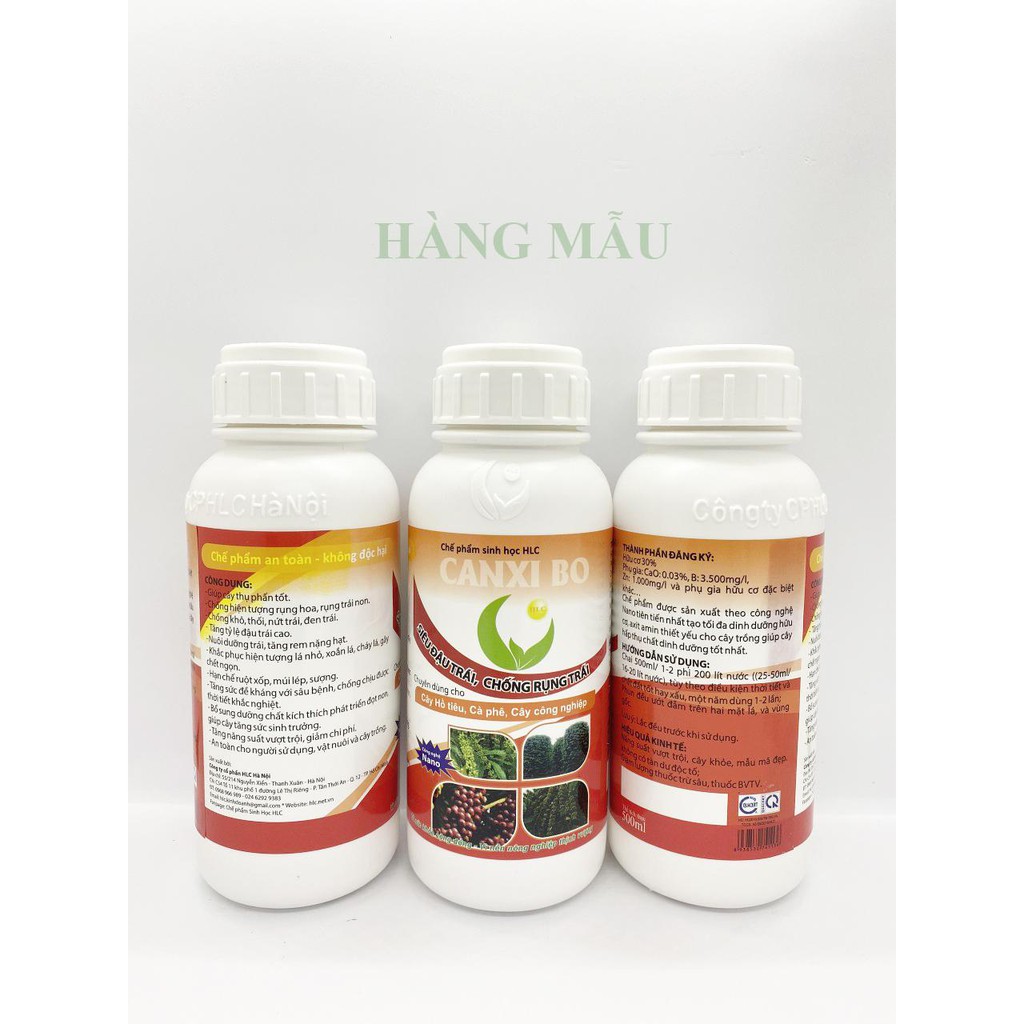 CANXI BO HLC 500ML CHỐNG RỤNG HOA, CHỐNG RỤNG QUẢ NON, DƯỠNG QUẢ NON, THÚC QUẢ LỚN, CHỐNG NỨT QUẢ CHO CÂY TRỒNG