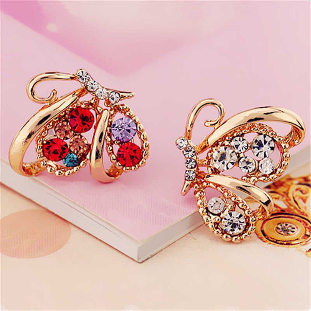 Đôi khuyên tai hình cánh bướm đính đá thời trang cho nữ
