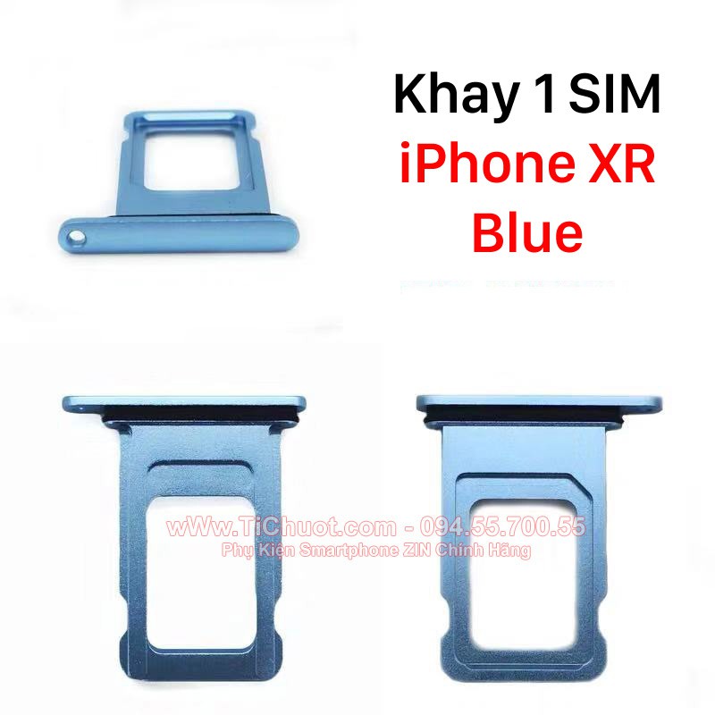 Khay sim iPhone XR 1 SIM, 2 SIM ZIN có Ron Chống Nước &amp; Lẫy Giữ Sim