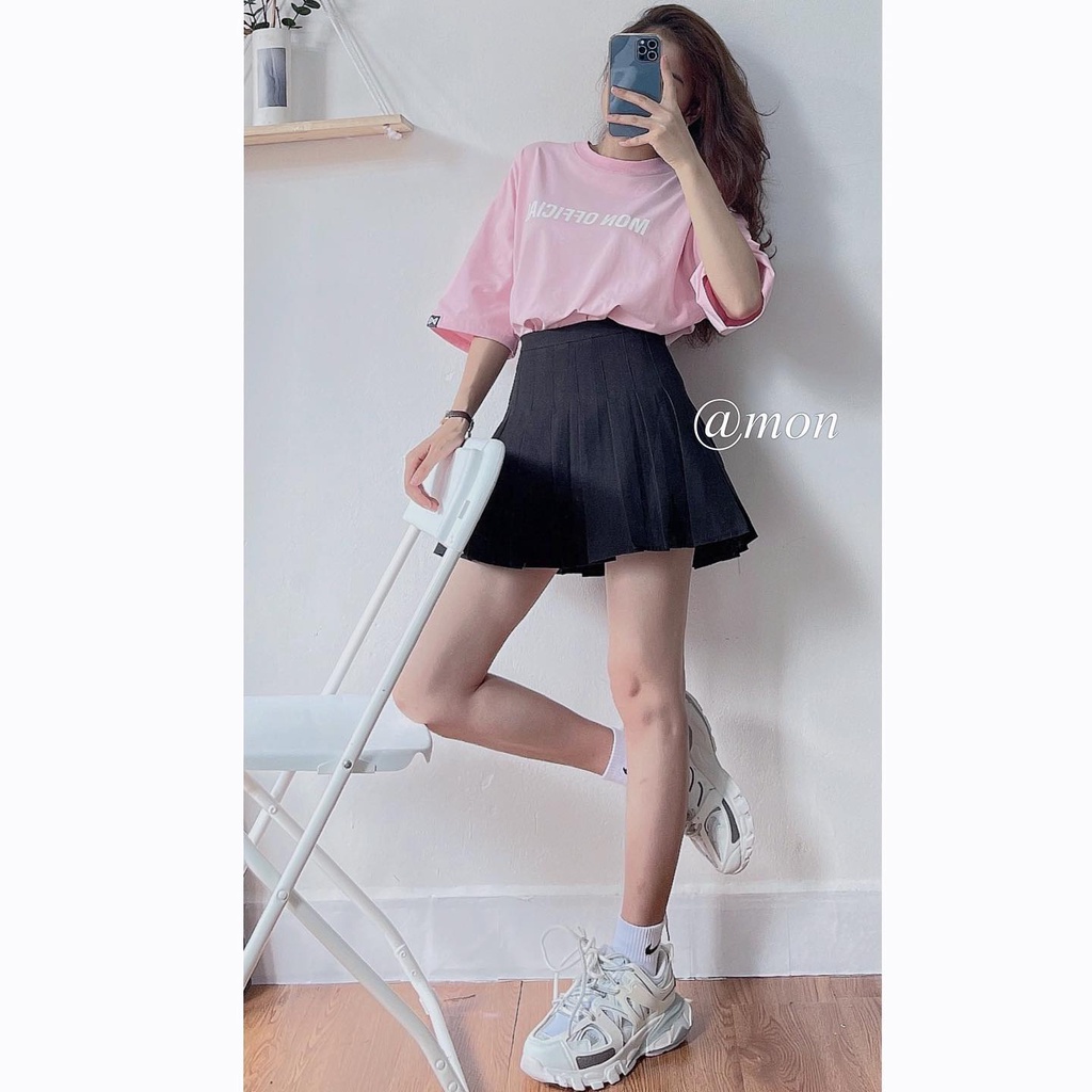 2101183 Chân váy tennis xếp ly cho nữ trơn ulzzang basic nhiều màu có size phong cách hàn quốc
