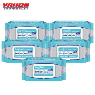 Combo 5 gói khăn ướt cồn let-green