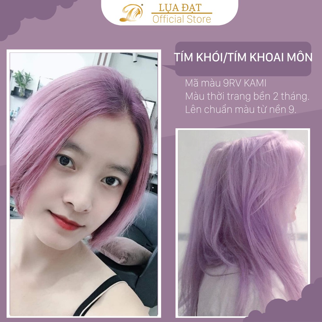 TÍM KHÓI- Thuốc nhuộm tóc màu tím khói cần tẩy tóc màu nhuộm chính hãng Kami (9RV)+TẶNG kèm trợ nhuộm