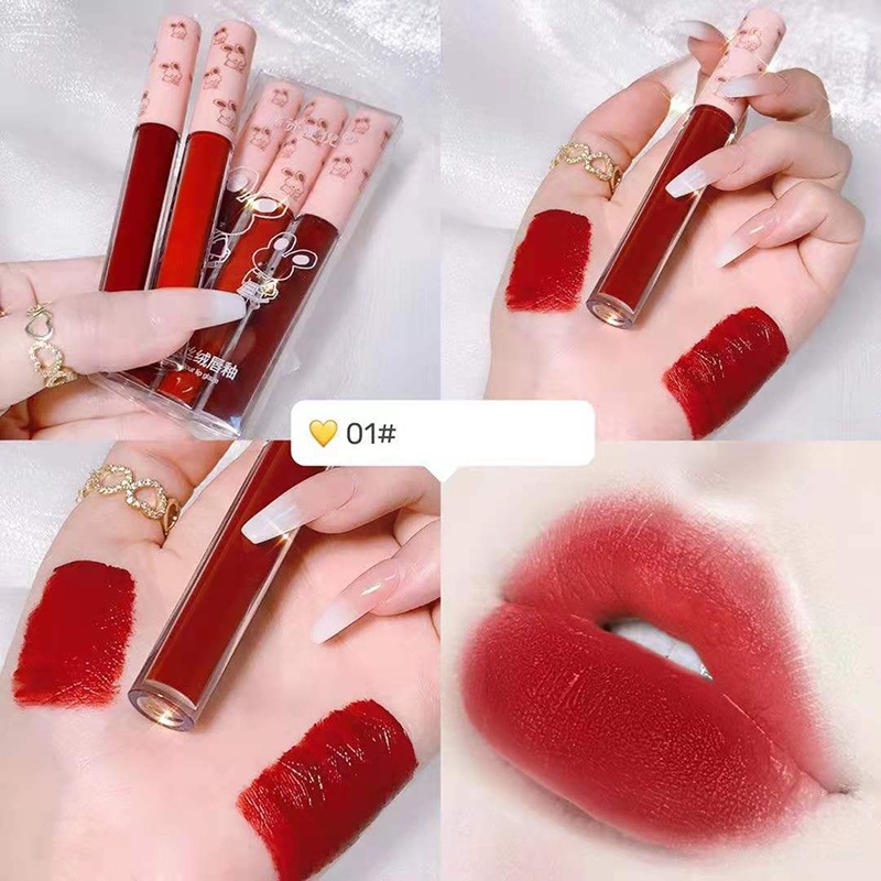 Bộ 3 Son Kem Màu Nhung Lì Dưỡng Ẩm Không Dính Cốc