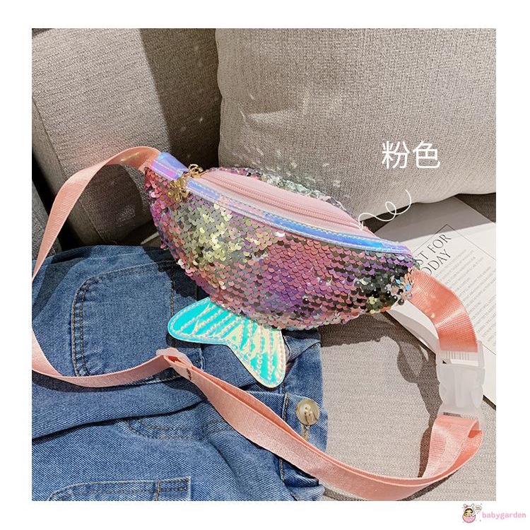 Túi đeo trước ngực đính sequin lấp lánh dành cho bé gái