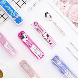 Bộ thìa/ đũa/ nĩa Hello Kitty bằng thép không gỉ tiện dụng