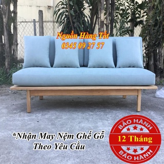Đệm ngồi ghế sofa gỗ tidus 50x50x10cm - nhận may ghế đệm salon theo yêu cầu