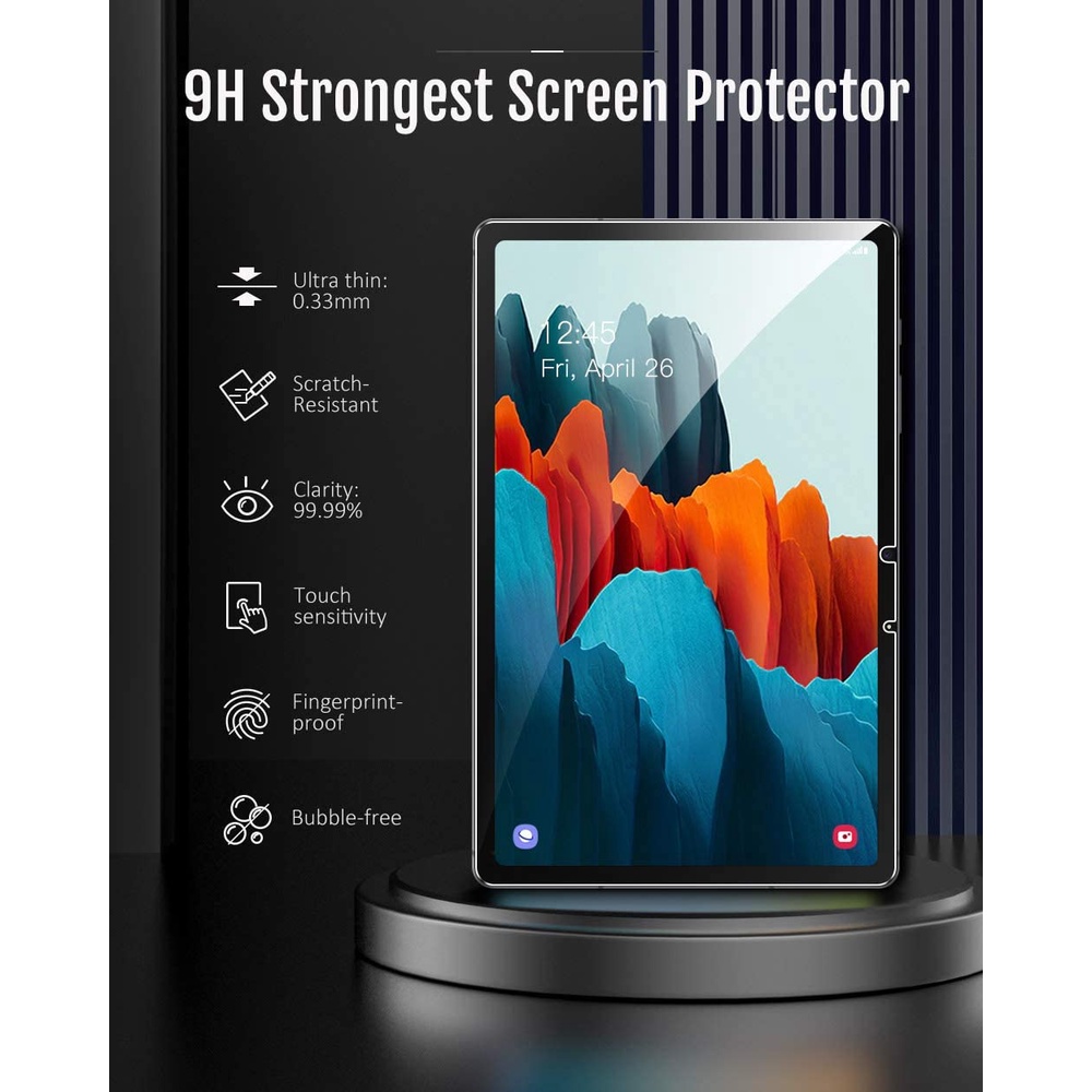Set 2 kính cường lực 9h bảo vệ màn hình cho Samsung Galaxy Tab S7 11 &quot;&amp; S7 Plus 12.4&quot; 2020