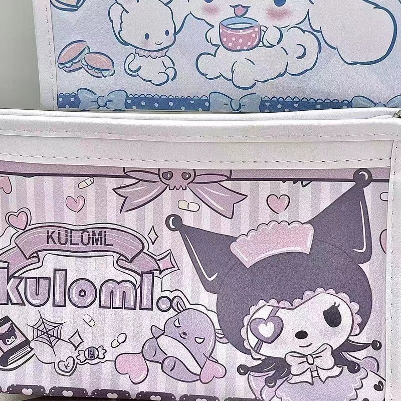 Túi Đựng Bút Chì Sức Chứa Lớn Chống Thấm Nước Họa Tiết Hoạt Hình Sanrio Cinnamon Dog Kuromi Cao Cấp