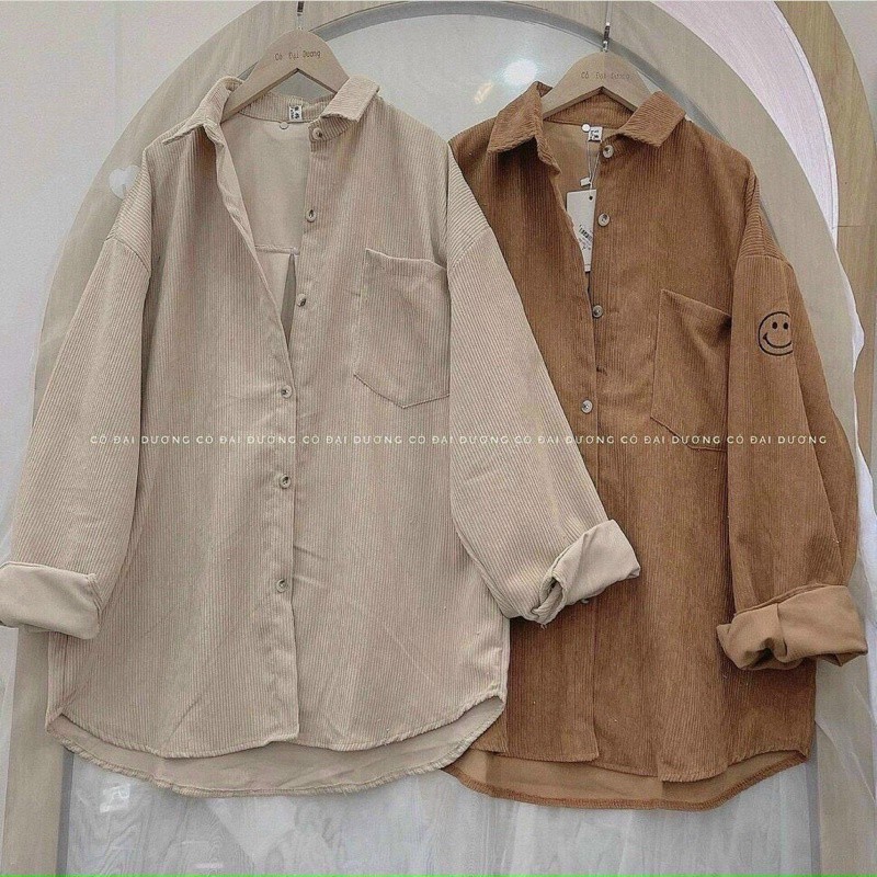 Áo khoác nhung, áo sơmi nhung, áo nhung nam nữ mặt cười93 ken fashion