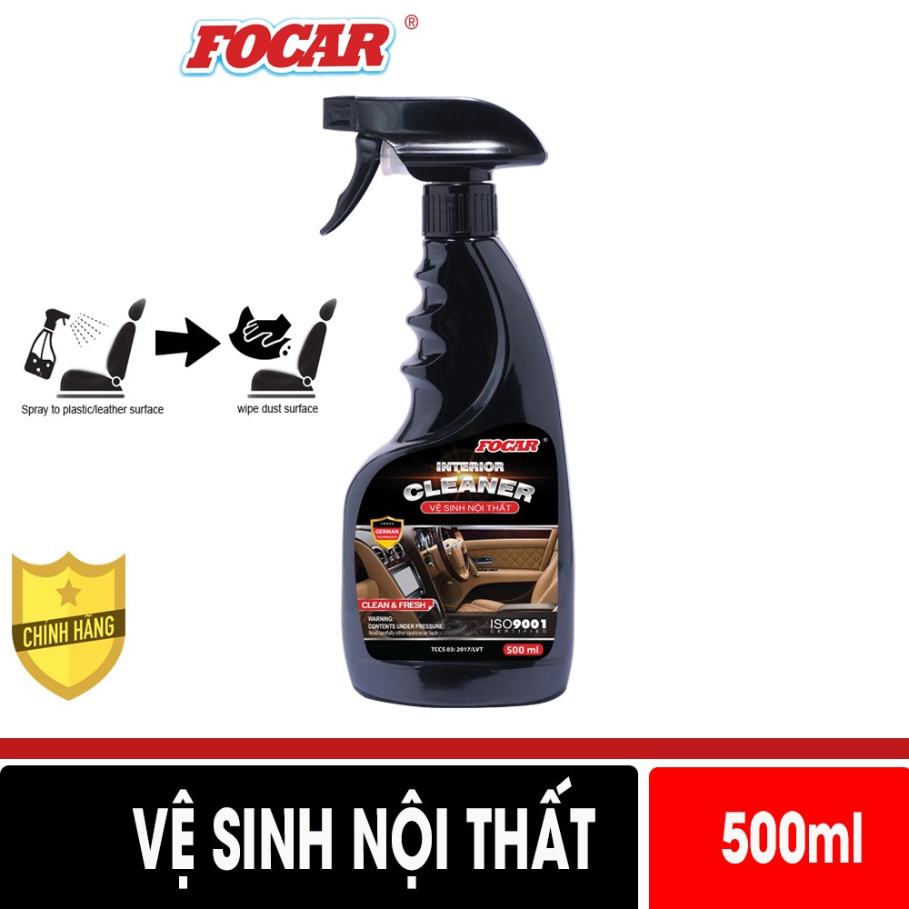 Dung dịch vệ sinh nội thất FOCAR Interior Cleaner 500ml Vệ sinh ghế da, ghế nỉ, vệ sinh cửa xe, trần nỉ