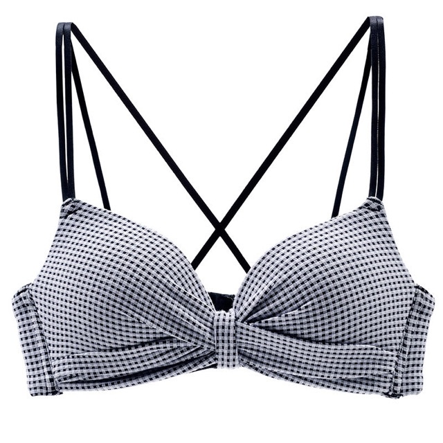 Áo Lót Nơ Không Gọng Đẩy Ngực Phối Kẻ Siêu Hot 970