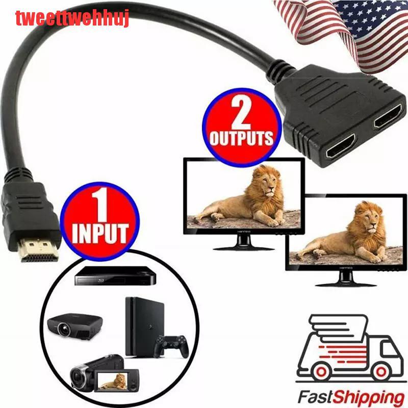 Cáp Chuyển Đổi Hdmi 2 Cổng Y 1080p Hdmi V1.4 Male Sang Female