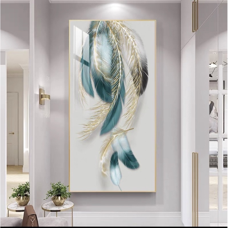 Tranh Treo Tường Lối Vào Tráng gương Phòng Khách/ Ngủ/ Phòng ăn/ Nhà Hàng Khách Sạn Đại Sảnh Hươu Lông Vũ