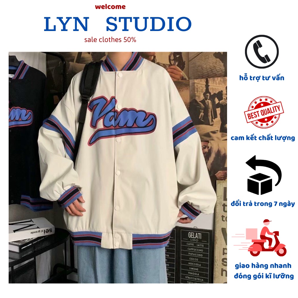 Áo khoác Bomber hai lớp unisex nam nữ chất dày dặn, áo bomber khoác ngoài dễ phối đồ - LYN STUDIO LY410