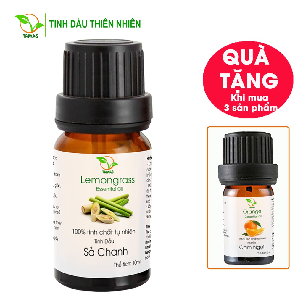 Tinh dầu sả chanh nguyên chất TAMAS 10ml, tinh dầu xông phòng, khử mùi, khử khuẩn, cam kết nguyên chất không pha loãng.