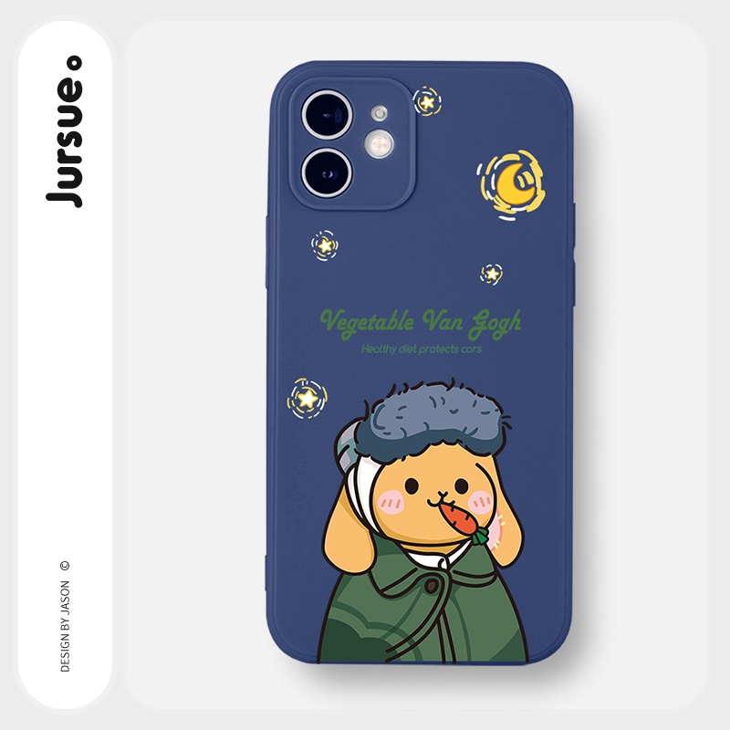 Ốp lưng JURSUE hoạt hình cặp đôi dễ thương đẹp cho iPhone 13 12 11 Pro Max SE 2020 X XR XS ip 8 7 6 6S Plus kute Y325