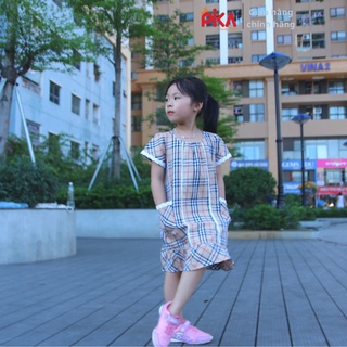Váy bé gái - pika kids - váy cho bé gái kẻ bbr