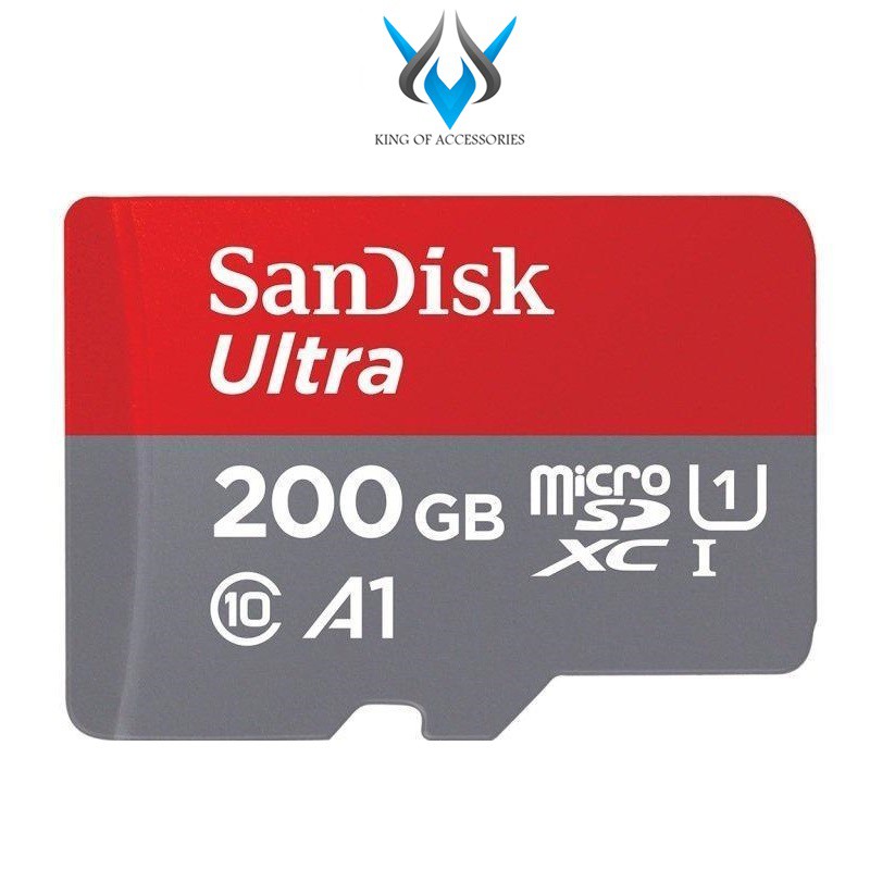 Thẻ nhớ MicroSDXC SanDisk Ultra A1 200GB Class 10 U1 100MB/s box Anh (Đỏ) - No Adapter