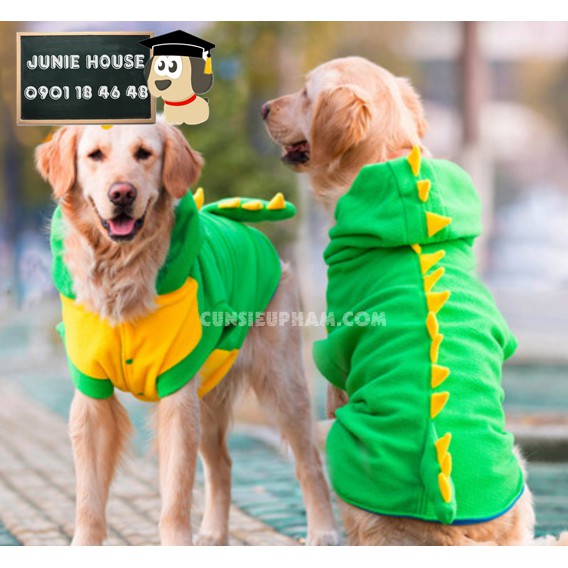 Áo cosplay khủng long xanh cho chó lớn