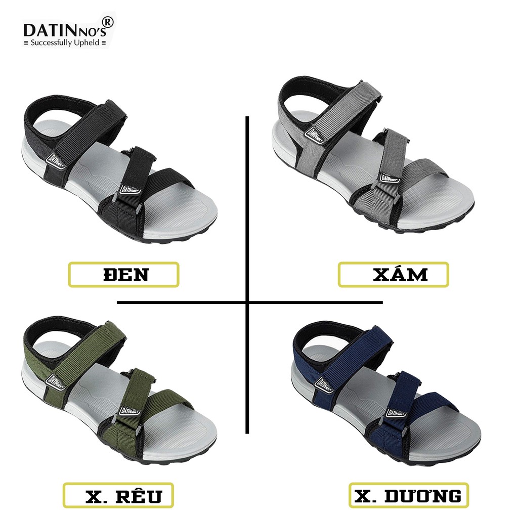 Giày Sandal Nam Quai Ngang DATINNOS Đen Xám Xanh Đỏ SDDN102 Bảo Hành Chính Hãng 12 Tháng