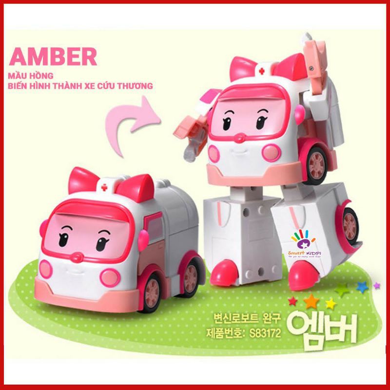 Bộ 6 Xe Ôtô Biệt Đội Poli Robocar Biến Hình
