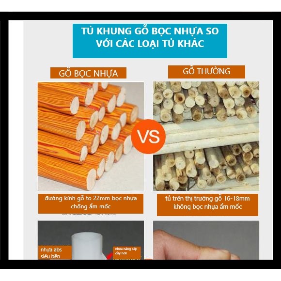 tủ đựng quần áo vải khung gỗ BỌC NHỰA CHỐNG ẨM MỐC 4 buồng 8 ngăn miễn phí vận chuyển