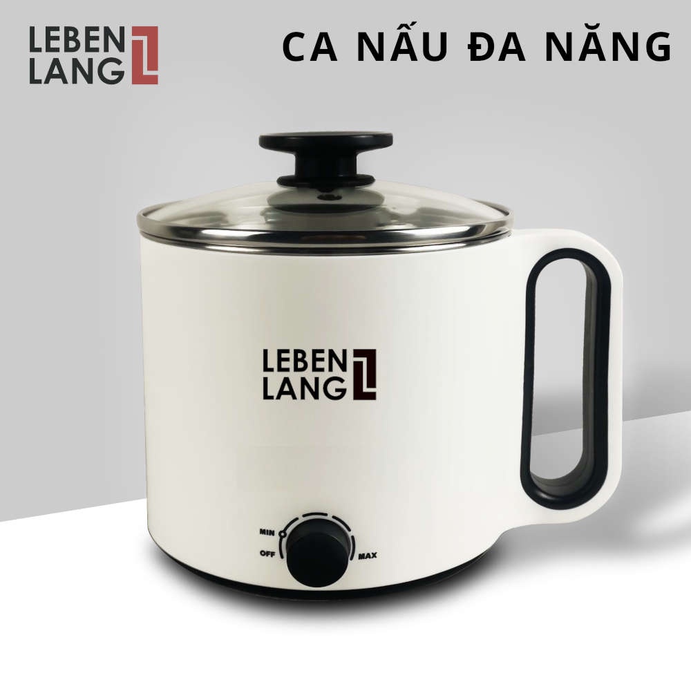 Nồi Lẩu Mini Cầm Tay, Nồi Nấu Cơm, Nấu Mì Đa Năng Lebenlang LBEC0808 dung tích 1.5L