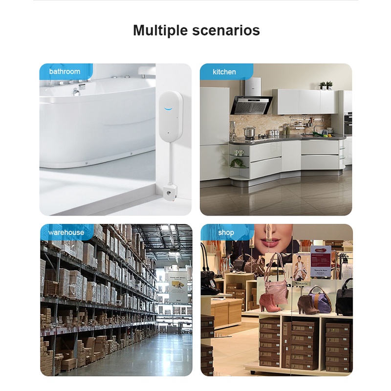 Thiết bị báo động rò rỉ AUBESS phát hiện báo động lũ/ tràn nước từ xa cho nhà thông minh và hoạt động với tuya