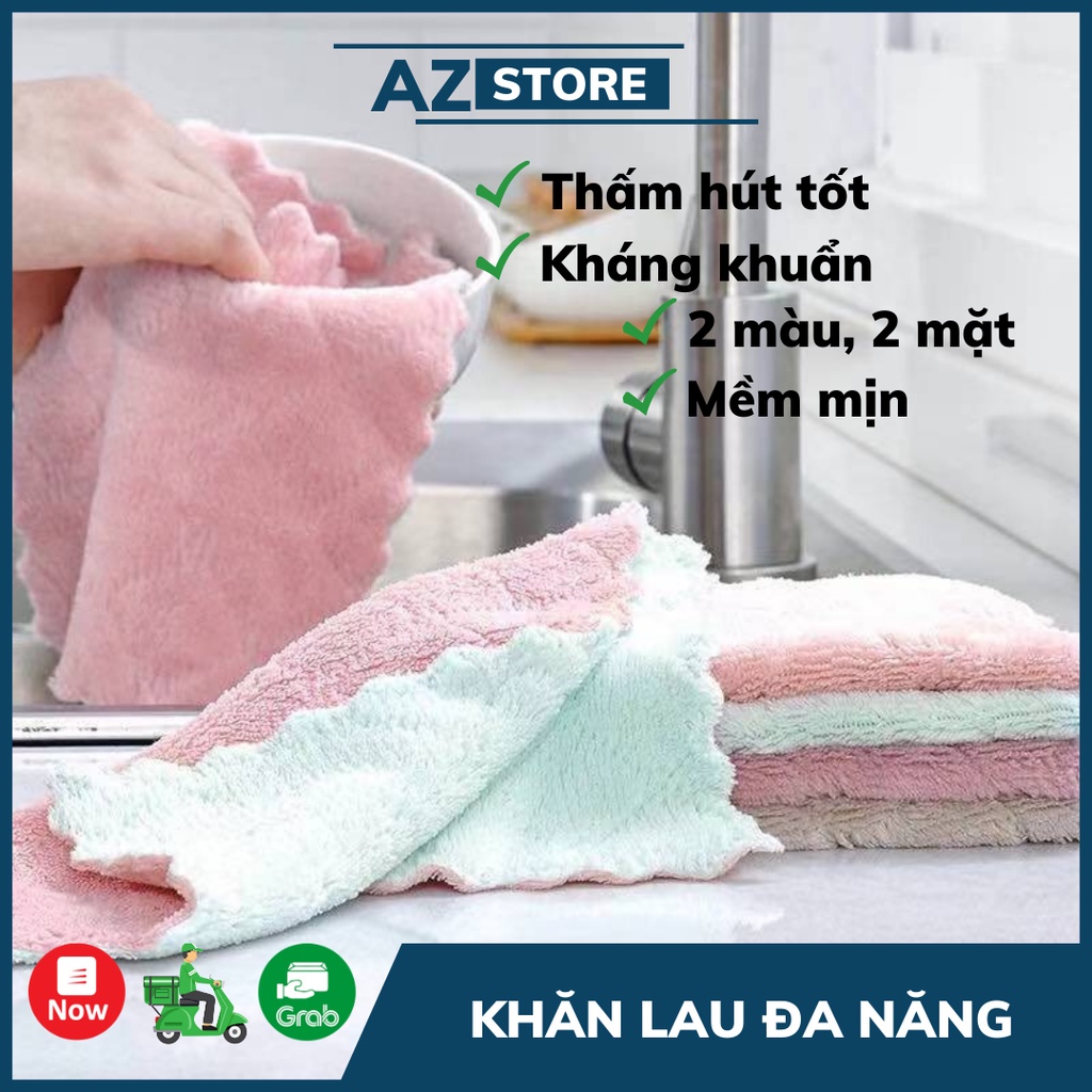 Combo 10 khăn bông lau tay, lau nhà bếp mẫu mới 2 mặt siêu thấm hút - AZ Store