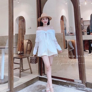 ❤️sét áo trễ vai nơ+ quần #205k