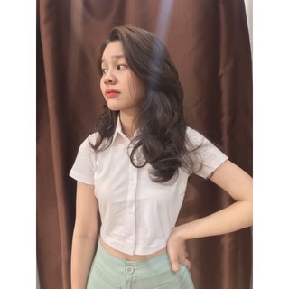 áo croptop nút cổ polo 10359