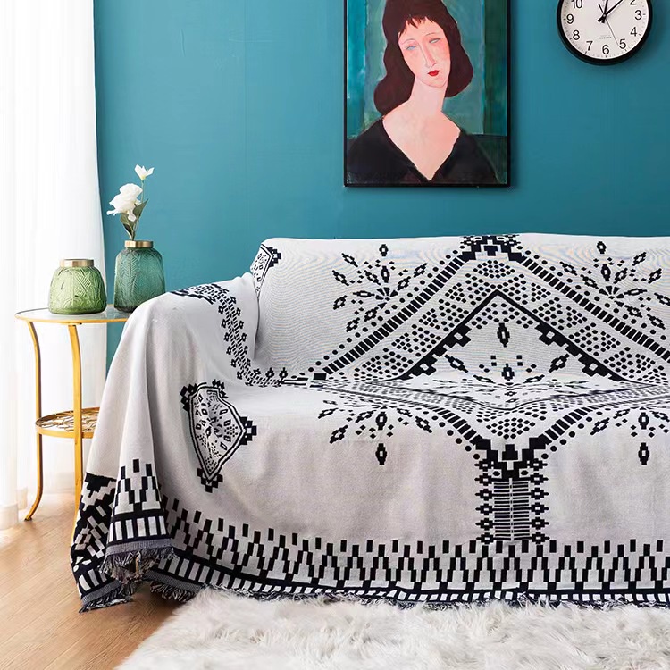 Vỏ Bọc Ghế Sofa Họa Tiết Hình Học Đơn Giản Phong Cách Bắc Âu