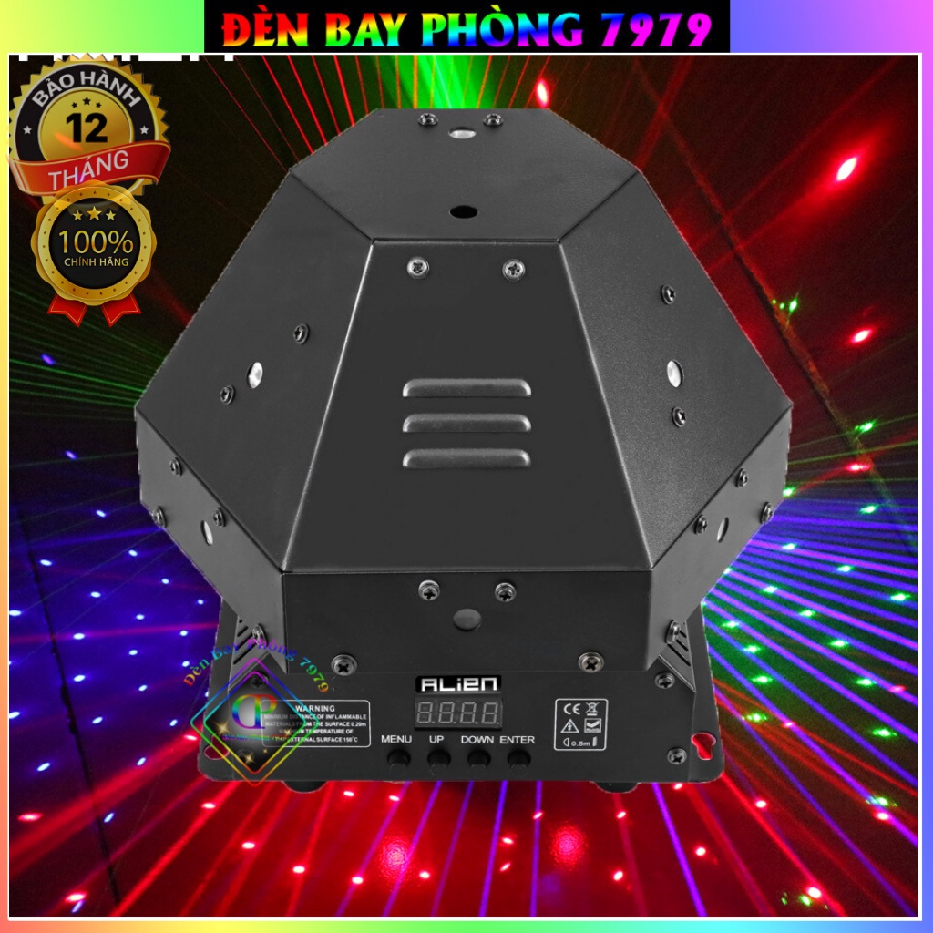 Đèn Laser Nấm 11 Mắt Cảm Biến Nhạc Hiệu Ứng Quét Tia Phủ Rộng Dùng Cho Sân Khấu Phòng Karaoke Phòng Bay..
