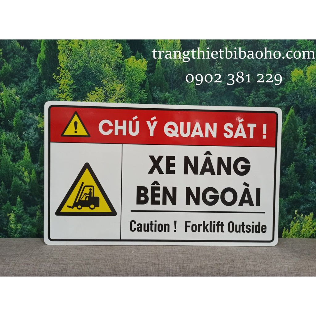 Bảng cảnh báo khu vực xe nâng chất liệu mica dán decal 30 x 40cm
