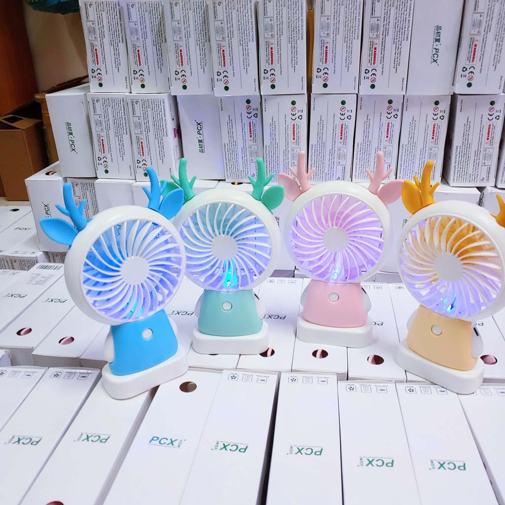 Quạt mini tích điện cầm tay có đèn sáng, quạt để bàn (ảnh thật 100%) #6