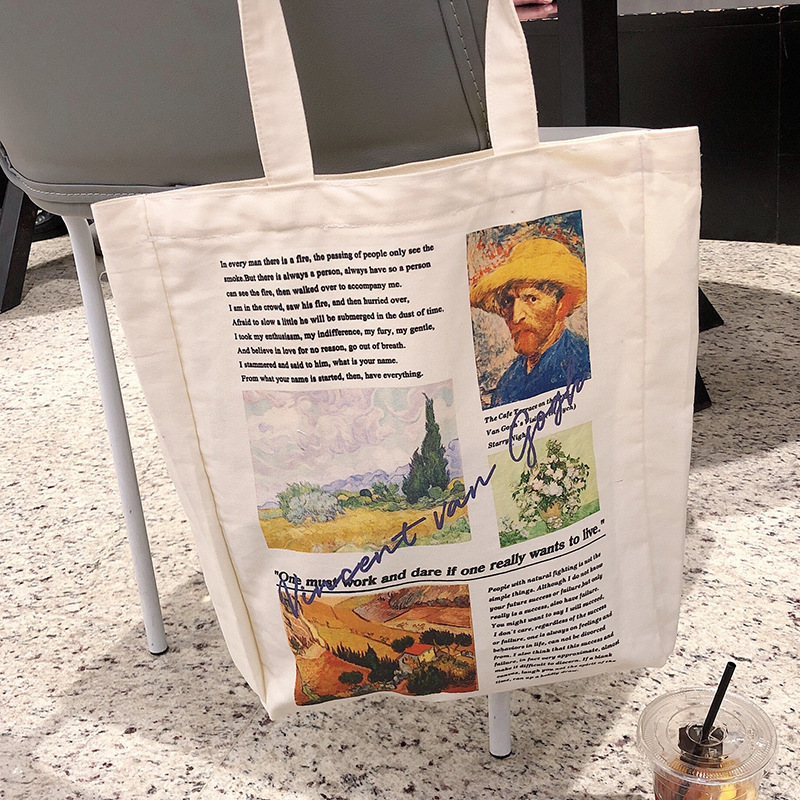 Túi xách nữ đeo vai in họa tiết tranh sơn dầu Van Gogh