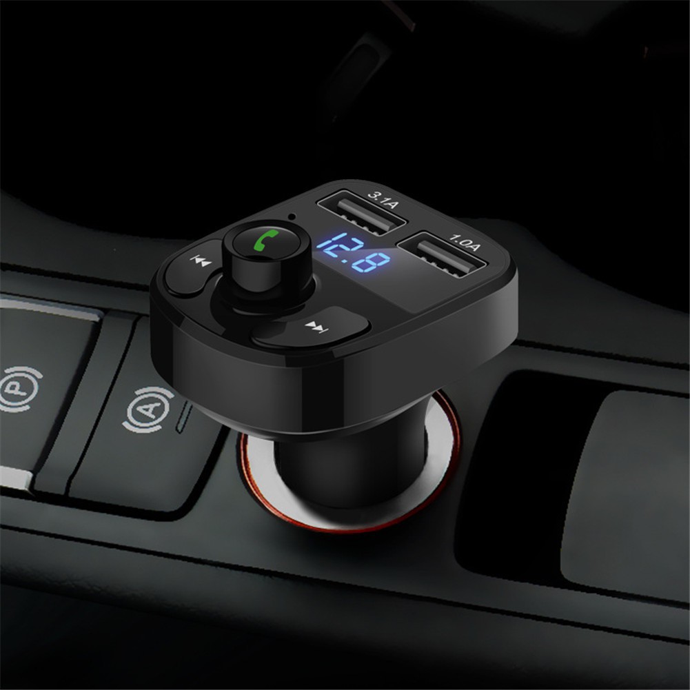 Tẩu nghe nhạc Bluetooth trên ô tô kiêm sạc điện thoại 2 cổng cao cấp Hyundai HY-82