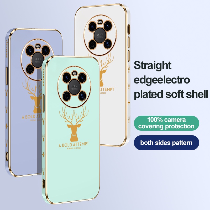 Ốp Điện Thoại Mạ Hình Đầu Hươu Cho Huawei Mate 40 40 Pro Mate 40 Mate 40 Pro