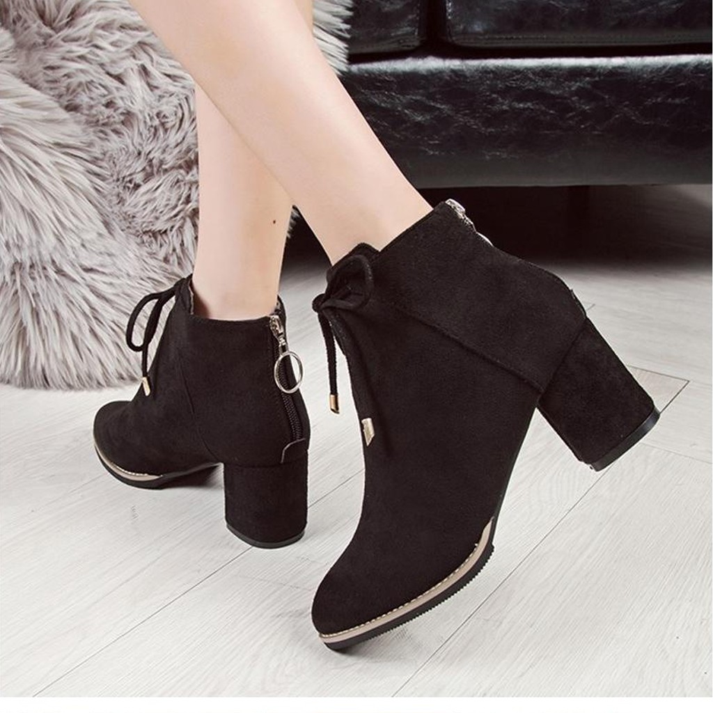 Boots da lộn Nơ trước tiểu thư siêu Xinh