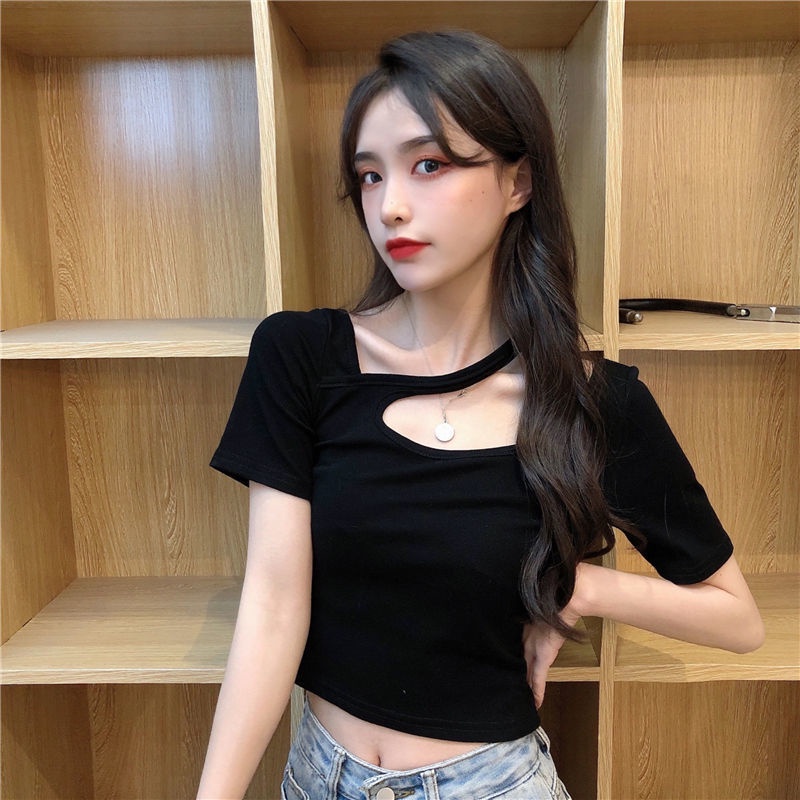 Áo Thun Tay Ngắn Trễ Vai Thời Trang Mùa Hè Dành Cho Nữ