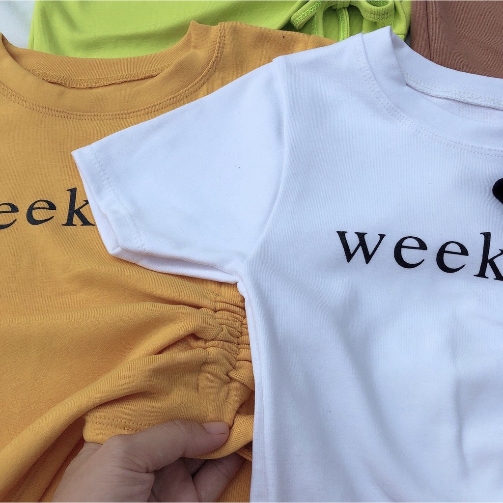 Áo thun bozip weekend rút dây bên xinh xinh